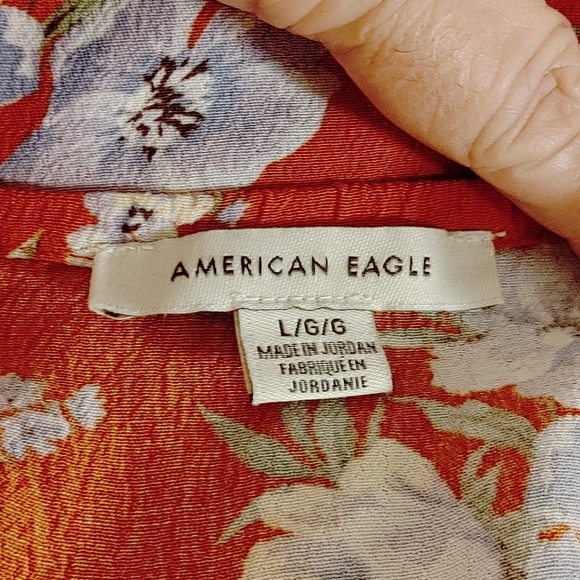 American Eagle Ladies tie front blouse - Picture 2 of 8